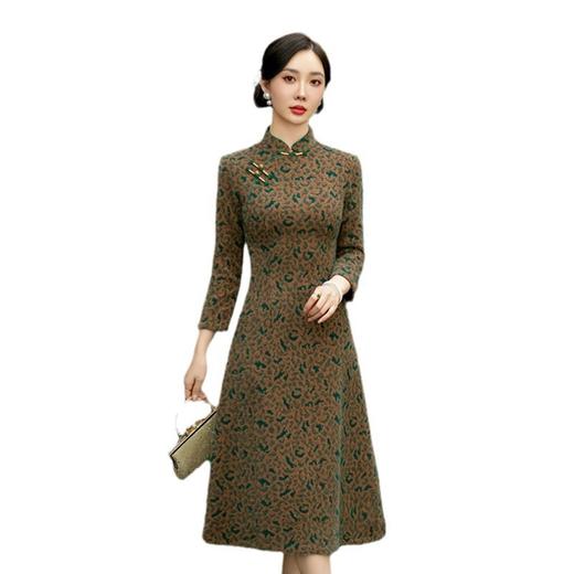 中长A版旗袍冬新款加厚雪貂绒中老年日常旗袍GX-21797 商品图4