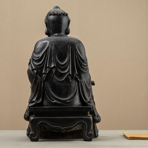 清 紫檀木雕药王爷造像 商品图1