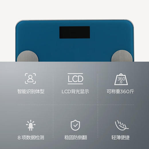 西屋（Westinghouse）健康电子秤体重秤体脂秤T201 绅士蓝 商品图2
