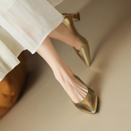 【预售5天】四季款女鞋尖头粗高跟简约通勤正装宴会浅口单鞋女BXJ&932-5 商品图3