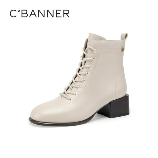 千百度粗高跟马丁靴女秋冬户外洋气小短靴女鞋A23532905 商品图1