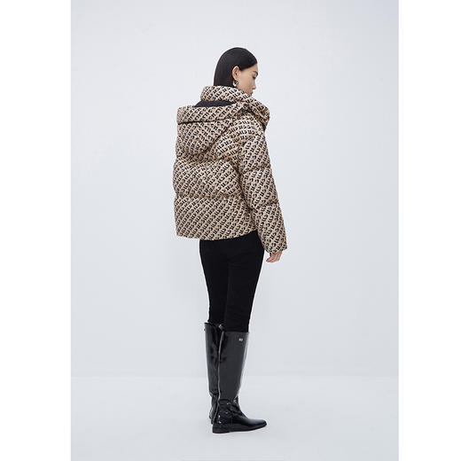 NEELLY纳俪商场同款字母花纹连帽羽绒服女冬新款韩版休闲短款棉服N23112L01170 商品图3