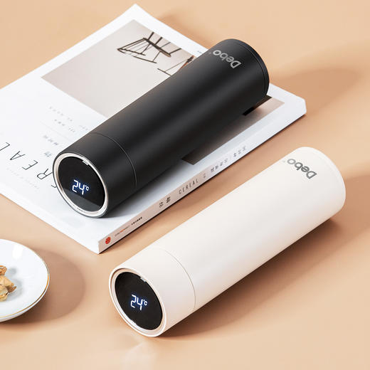 Debo 新款智能温显杯316不锈钢保温杯带茶隔多用杯埃托奥450ml 商品图1