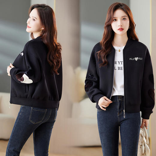棒球服外套，新款秋装小个子高端宽松气质洋气百搭短款上衣HR-MEIQIN9218 商品图2