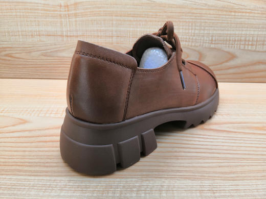 豪行女鞋22338502时尚系带平底复古休闲真皮单鞋 商品图4