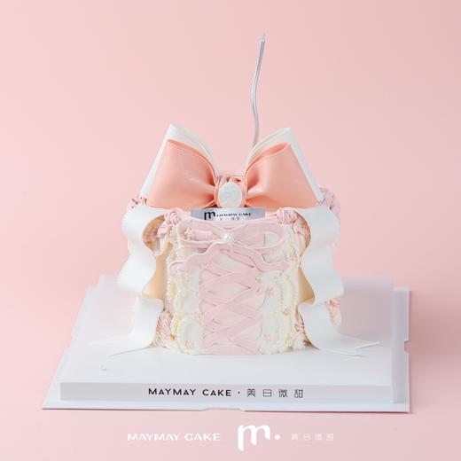 橘粉白|芭蕾风少女蝴蝶结蛋糕（C类）【4579】 商品图1