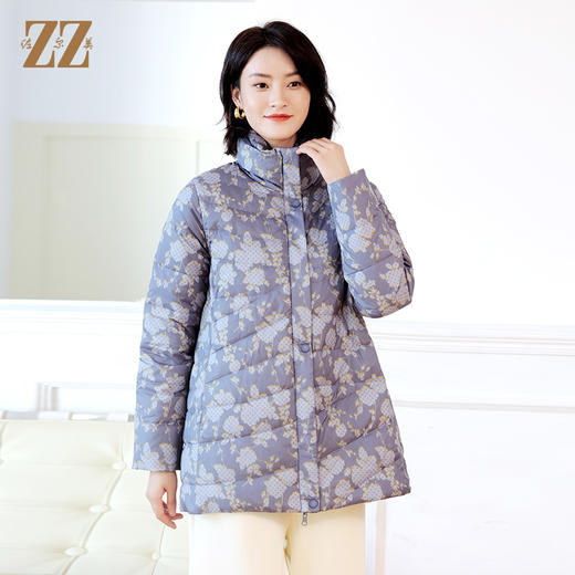 佐尔美冬季新款 经典时尚双面穿花色羽绒服女E24YY12 商品图1