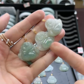 D-18K翡翠吊坠-佛公蓝水30#1