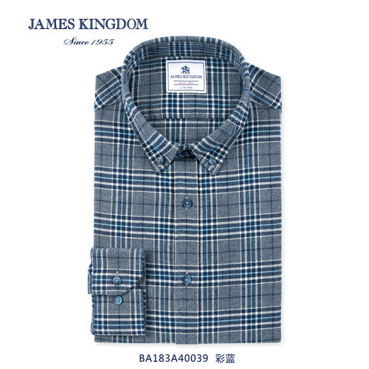 【纯棉磨毛保暖衬衫】占姆士男士秋冬保暖绒布衬衫纯棉法兰绒格子新款磨毛苏格兰商务修身衬衣 商品图1