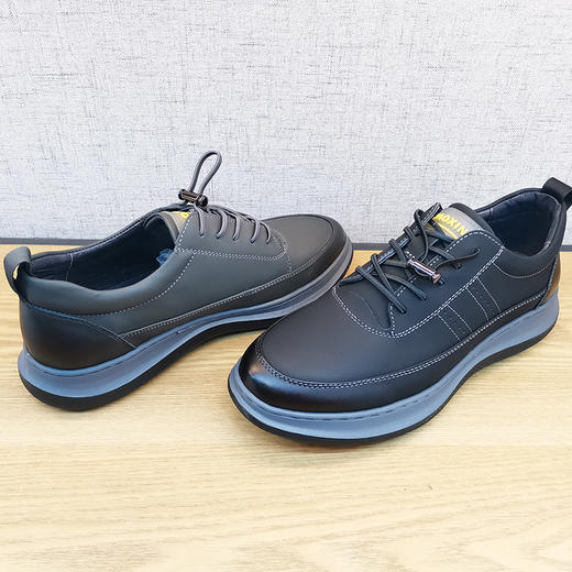 豪行秋款11360068真皮时尚休闲男单鞋一脚蹬超轻防滑 商品图4