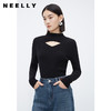 NEELLY纳俪商场同款立领镂空针织衫女冬季小心机设计感修身羊毛衫N23112A01160 商品缩略图0