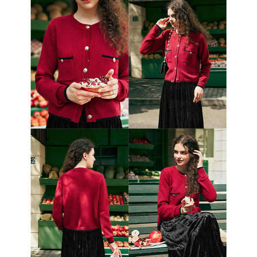 OLrain欧芮儿开衫毛衣女秋冬2023年新款高级感气质小香风短外套 商品图1