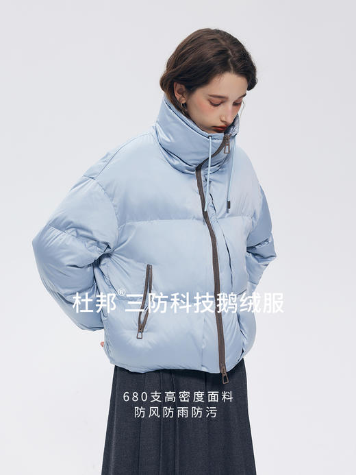 HeyDress重磅三防鹅绒服女冬季宽松立领高克重防风保暖羽绒服外套 商品图1