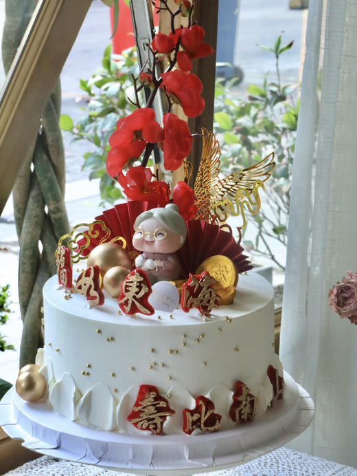 简约白色梅花祝寿 商品图0