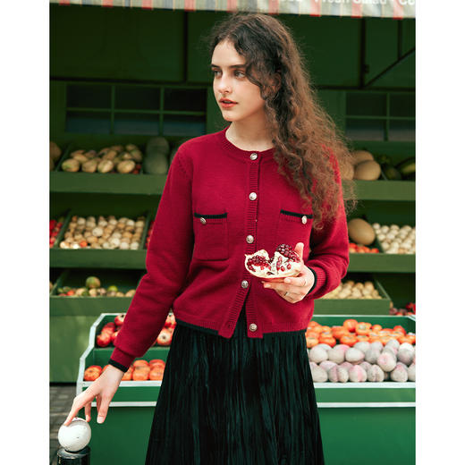 OLrain欧芮儿开衫毛衣女秋冬2023年新款高级感气质小香风短外套 商品图0