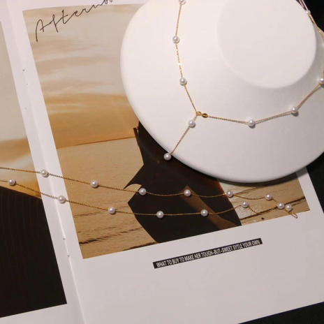 甄珠贝 满天星项链/手链 精品淡水5-6mm ji亮珍珠 一款多戴 18k金闪闪O字链 项链45cm/88cm两档可选 商品图0