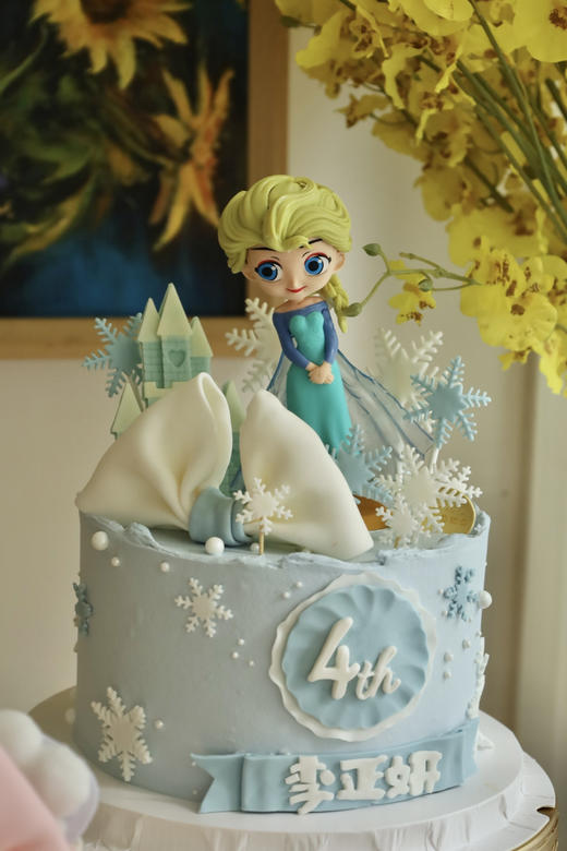 蓝色系蝴蝶结艾莎公主 商品图0