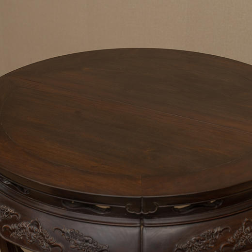 清 红木蝠纹双拼圆台圆凳成套（一桌六凳） 商品图2