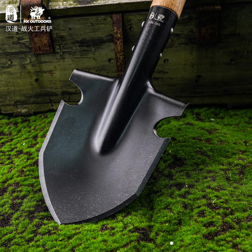 汉道【战火工兵铲】户外多功能便携露营兵工铲子防身野营钓鱼木柄铁锹加厚铲子 商品图2