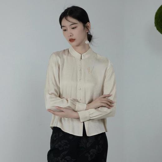 【à perles】新中式提花长袖衬衣【3-7个工作日】 商品图0