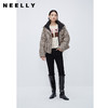 NEELLY纳俪商场同款字母花纹连帽羽绒服女冬新款韩版休闲短款棉服N23112L01170 商品缩略图1