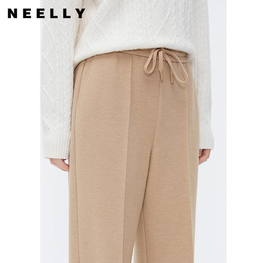 NEELLY纳俪商场同款冬季驼色休闲裤卫裤女通勤气质简约直筒裤长裤N23112H01177 商品图2
