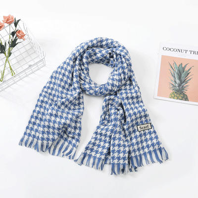 【黑白千鸟格影映寒冬！流苏曼妙如我心】新款秋冬韩版黑白千鸟格围巾，女士格子仿羊绒披肩围巾，舒适时尚 温暖不挑衣物 秋冬必备 品味浓缩的时尚灵感 hh 商品图11