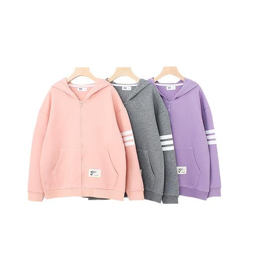 「三款配色」秋冬季韩版新款女童拉链外套 大童潮范运动上衣儿童连帽外套童装 商品图4