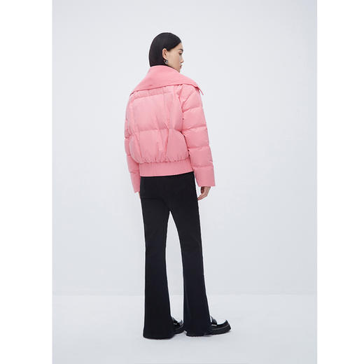 NEELLY纳俪商场同款粉色面包服女冬时尚大翻领保暖休闲短款羽绒服N23112L01168 商品图3