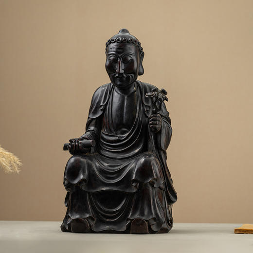清 紫檀木雕药王爷造像 商品图3