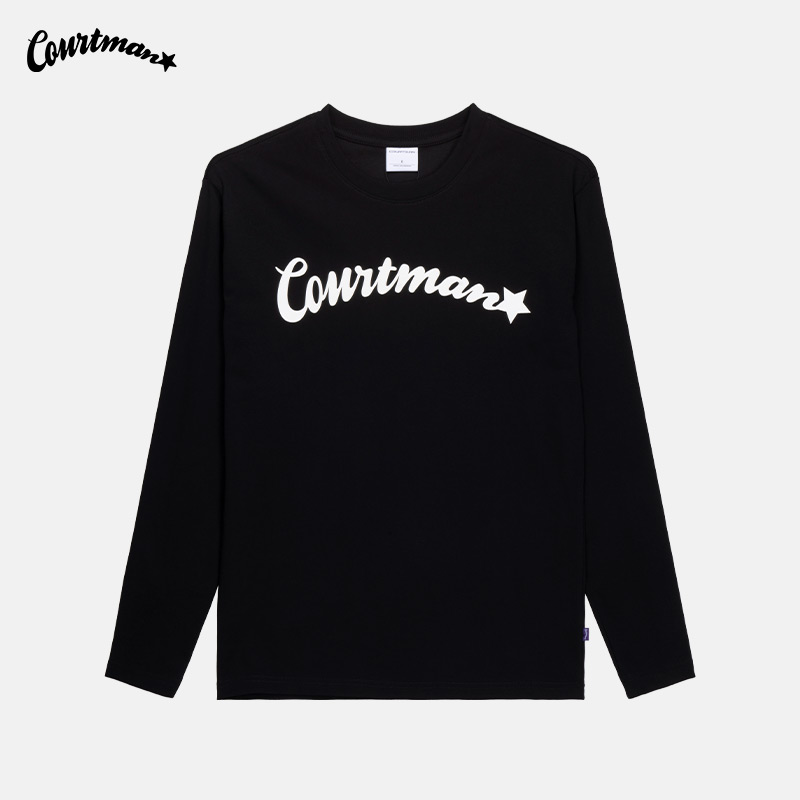 【蛇年好礼】COURTMAN星标LOGO长袖T恤运动休闲美式百搭宽松上衣