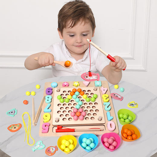 幼儿童益智早教玩具夹珠子逻辑思维精细动作训练专注力亲子桌游戏 商品图1