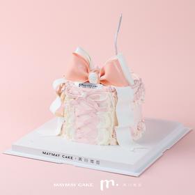 橘粉白|芭蕾风少女蝴蝶结蛋糕（C类）【4579】