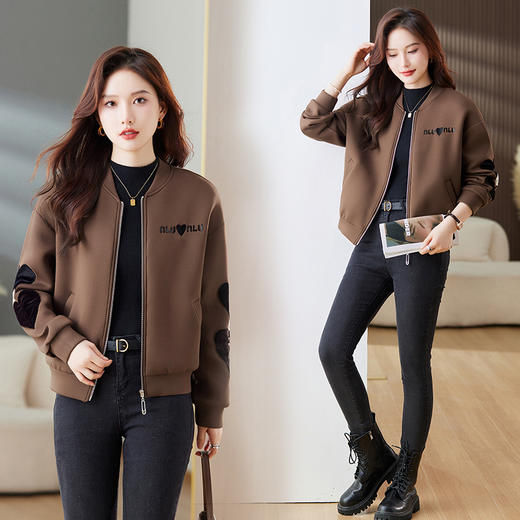 棒球服外套，新款秋装小个子高端宽松气质洋气百搭短款上衣HR-MEIQIN9218 商品图1