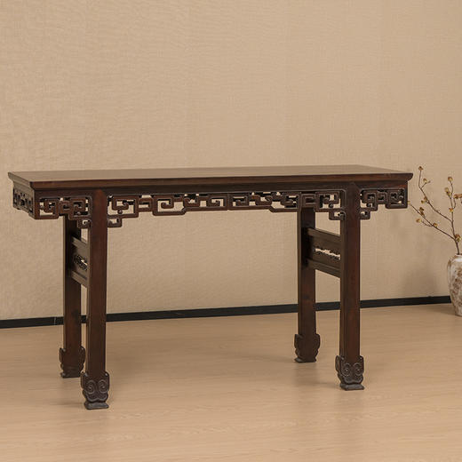 清 红木透雕拐子纹平头案 商品图4