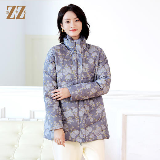 佐尔美冬季新款 经典时尚双面穿花色羽绒服女E24YY12 商品图0
