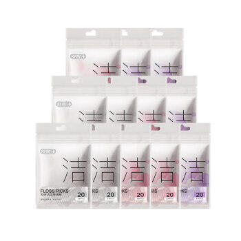 舒客专研洁齿牙线棒 便捷牙签弹韧圆线清洁齿缝剔牙20支*12袋新旧随机 商品图0