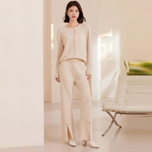 馥迦新中式复古钩花盘扣羊毛套装 商品图4