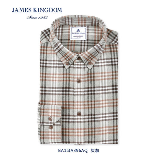 【纯棉磨毛保暖衬衫】占姆士男士秋冬保暖绒布衬衫纯棉法兰绒格子新款磨毛苏格兰商务修身衬衣 商品图10