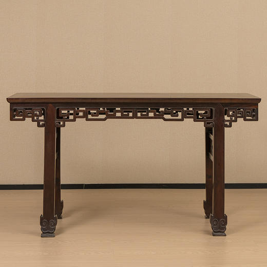 清 红木透雕拐子纹平头案 商品图0