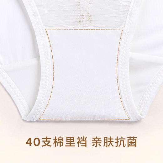 奶糖派浮雕花海配套纯棉里裆内裤精美蕾丝刺绣高腰平角裤三角裤女 商品图2