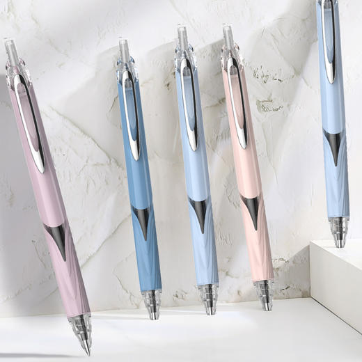 【贝发】轻雅按动中性笔1盒12支笔杆颜色4色粉色紫色深蓝浅蓝每色3支（买1送1共2盒24支） 商品图0