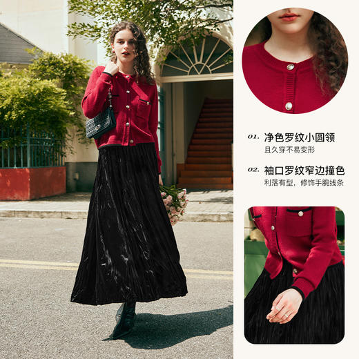 OLrain欧芮儿开衫毛衣女秋冬2023年新款高级感气质小香风短外套 商品图2