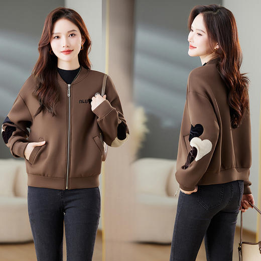 棒球服外套，新款秋装小个子高端宽松气质洋气百搭短款上衣HR-MEIQIN9218 商品图0