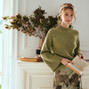 OLrain欧芮儿橄榄绿毛衣女秋冬2023年新款喇叭袖针织保暖套头衫 商品缩略图0