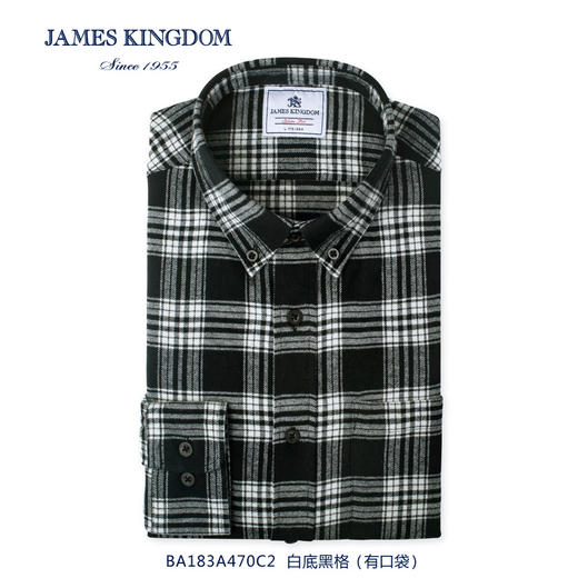 【纯棉磨毛保暖衬衫】占姆士男士秋冬保暖绒布衬衫纯棉法兰绒格子新款磨毛苏格兰商务修身衬衣 商品图12