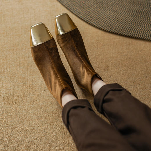 优雅个性，进口天鹅绒小香瘦瘦靴PS2122 商品图7