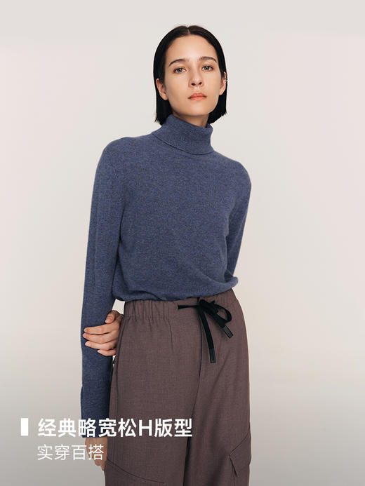 柔软御寒 28支苏格兰邓肯羊绒假两件高领套头衫FJ483923N 商品图4