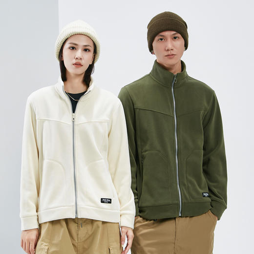 百媚生 立领奥利绒抓绒衣加绒双面绒保暖外套23598 商品图1