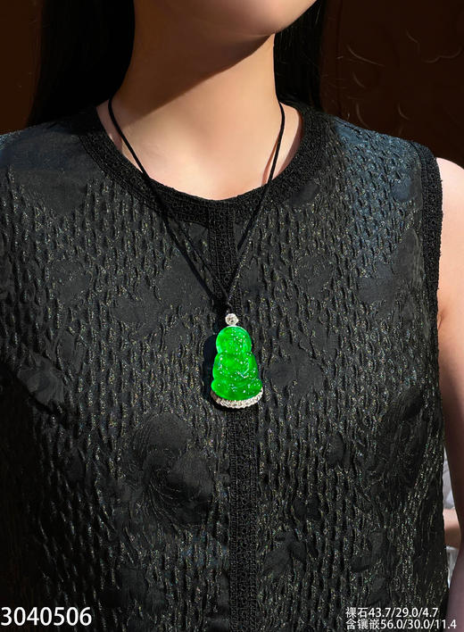 近玻璃种黄阳观音吊坠【3040506】具体价格微信咨询 商品图4